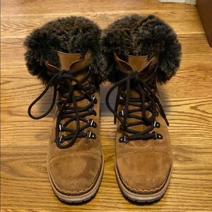 Sam Edelman brown Suede faux fur booties